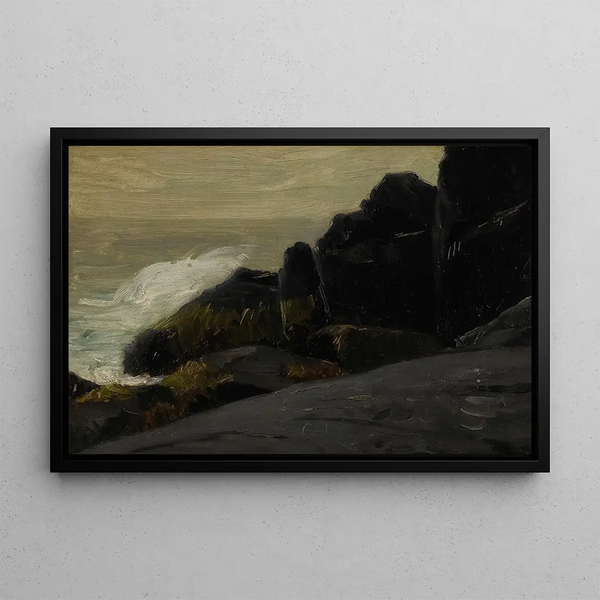 Falaises maritimes - Robert Henri — inramlat konstverk på väggen