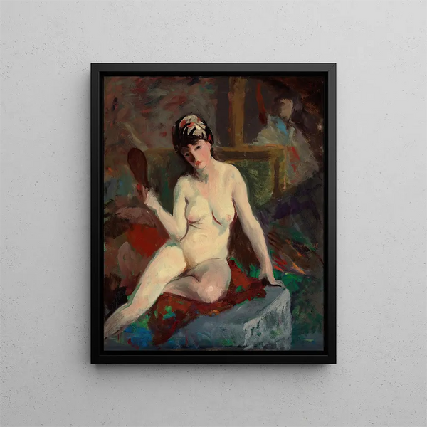 Nu sittande - Robert Henri — inramlat konstverk på väggen