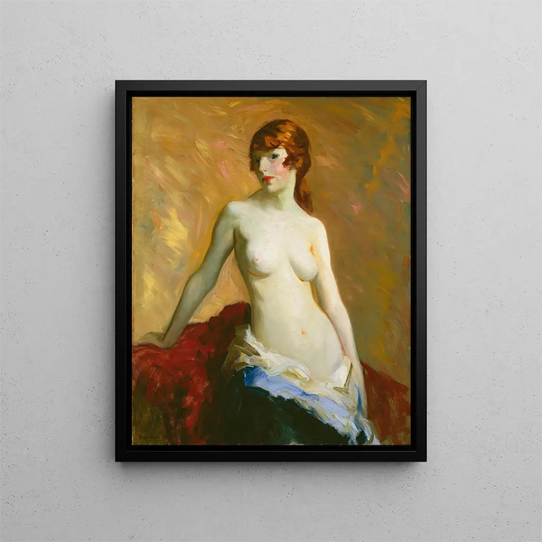 La jeune fille - Robert Henri — inramlat konstverk på väggen