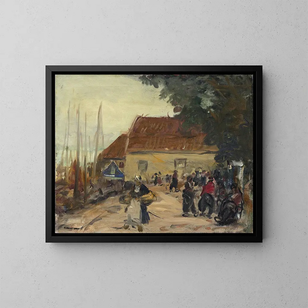 Scène de rue à Volendam - Robert Henri — inramlat konstverk på väggen