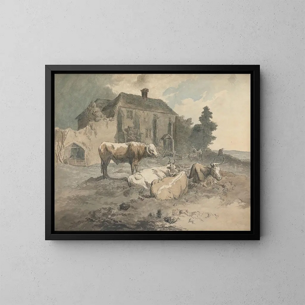 Bétail à longues cornes - Robert Hills — inramlat konstverk på väggen
