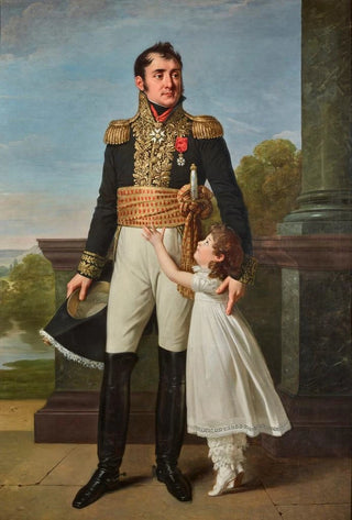 Robert Jacques Franois Lefvre - Portrait du baron Solignac avec sa fille LouiseDelphine.webp