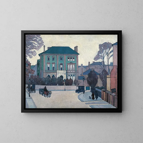 La maison verte de St John's Wood - Robert Polhill Bevan — inramlat konstverk på väggen