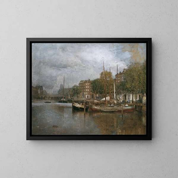 Canal à Rotterdam - Robert Russ — inramlat konstverk på väggen
