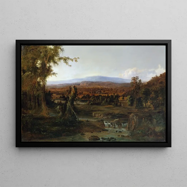 Landskapsmålning med herde - Robert S. Duncanson — inramlat konstverk på väggen