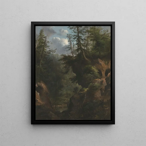 Les grottes - Robert S. Duncanson | S — inramlat konstverk på väggen