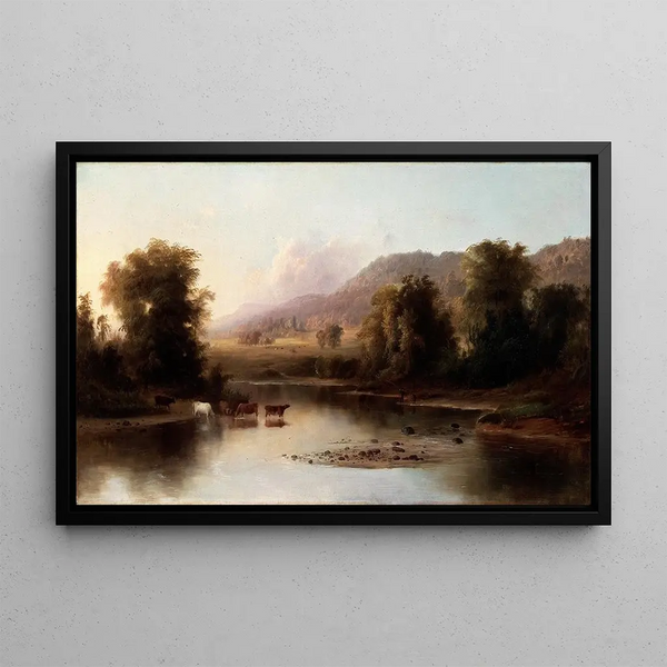 Vue de la rivière Sainte-Anne - Robert S. Duncanson — inramlat konstverk på väggen