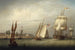 Boston hamn - Robert Salmon — vy av konstverket