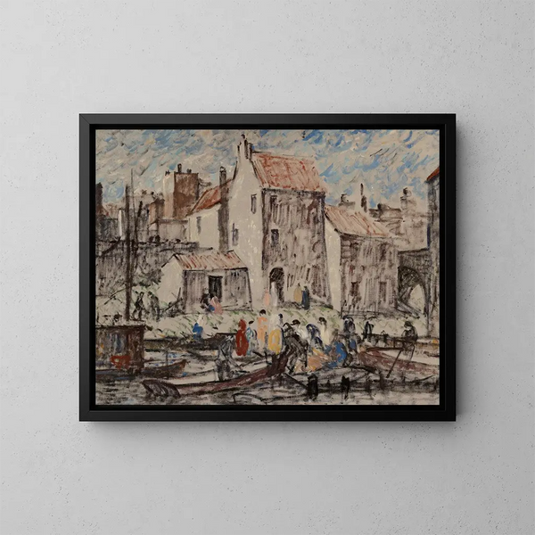 La fête en bateau - Robert Spencer — inramlat konstverk på väggen
