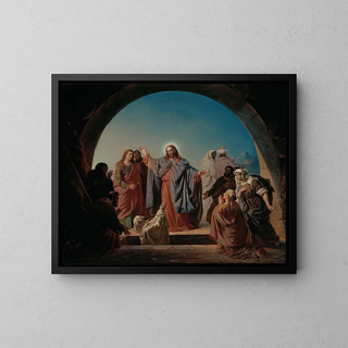 Jesus väcker Lazarus - Robert Wilhelm Ekman — inramlat konstverk på väggen