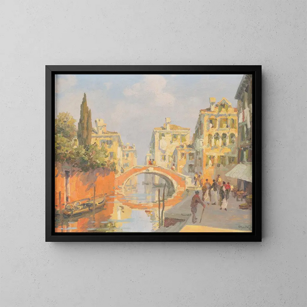 Canal à Venise - Roberto Iras Baldessari — inramlat konstverk på väggen