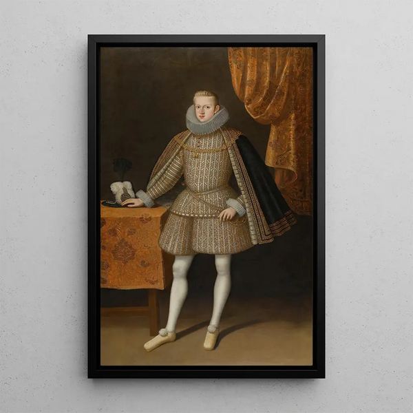 porträtt av Filip IV av Spanien - Rodrigo de Villandrando — inramlat konstverk på väggen