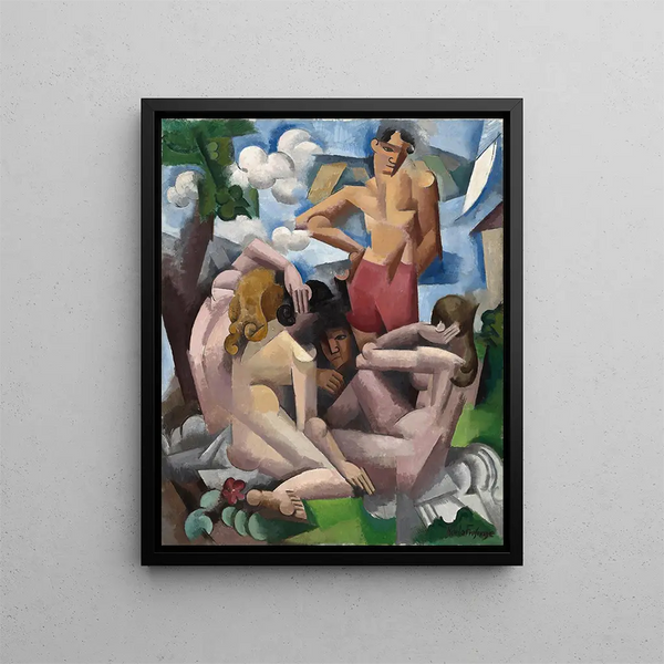 Les Baigneuses - Roger de La Fresnaye — inramlat konstverk på väggen