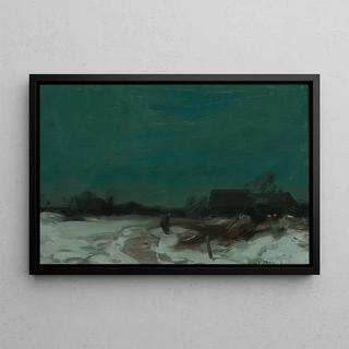 Roman Kazimierz Kochanowski - Winter landscape with cottages.webp