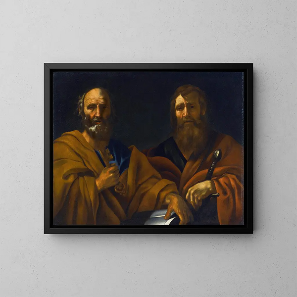 helgon Pierre och Paul - Romersk skola — inramlat konstverk på väggen