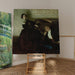 Reproduktion av målningen Romantisk par sittande vid piano - Dean Cornwell