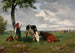 Bergère et deux vaches dans un pré - Rosa Bonheur — vy av konstverket