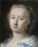 ung kvinna med blommor i håret - Rosalba Carriera — vy av konstverket
