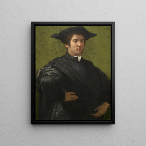 porträtt av en man - Rosso Fiorentino — inramlat konstverk på väggen