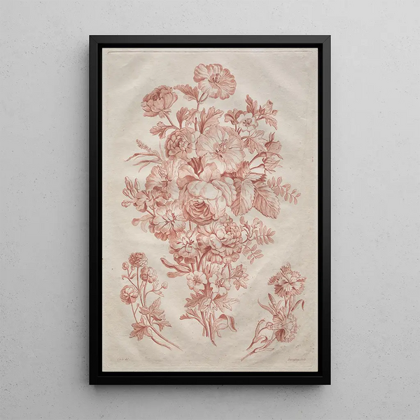 Bouquet de fleurs - Roubillac — inramlat konstverk på väggen