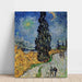 Reproduktion av målningen av vägen med en cypress och en stjärna - Vincent van Gogh