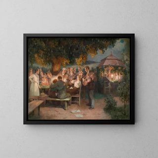 Au Heurigen - Rudolf Alfred Höger — inramlat konstverk på väggen