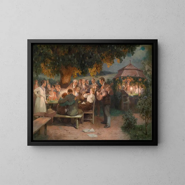 Au Heurigen - Rudolf Alfred Höger — inramlat konstverk på väggen
