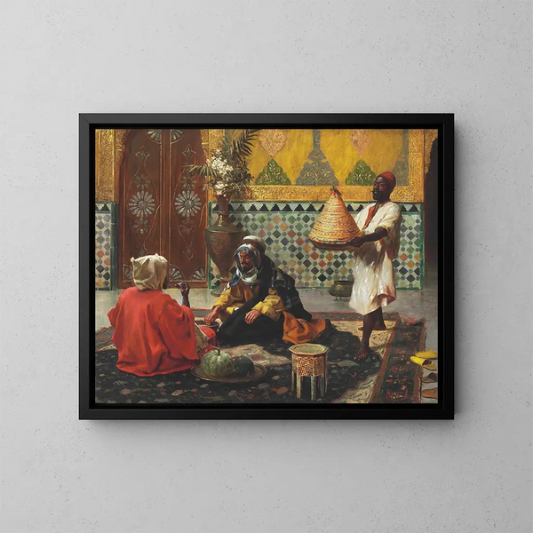 En eftermiddagssamtal - Rudolf Ernst — inramlat konstverk på väggen