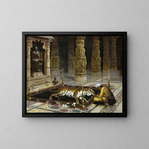 Heder till tigern - Rudolf Ernst — inramlat konstverk på väggen