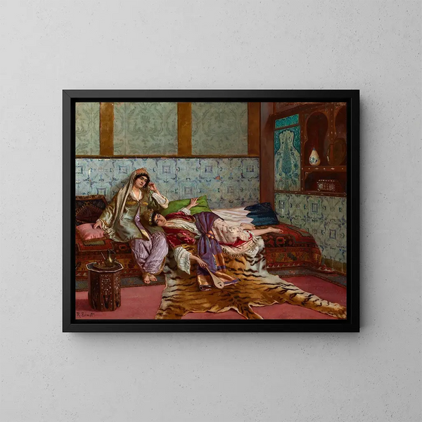 La Musicienne - Rudolf Ernst — inramlat konstverk på väggen