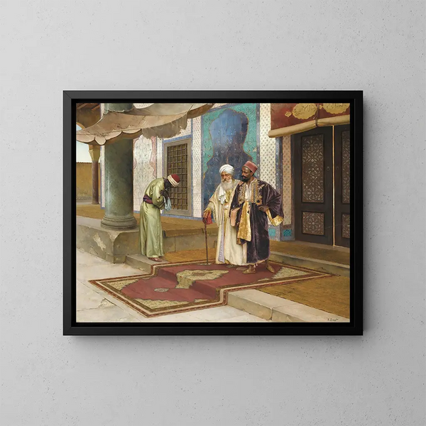 Utgången från moskén - Rudolf Ernst — inramlat konstverk på väggen
