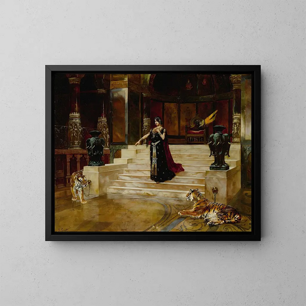 Salom och tigrarna - Rudolf Ernst — inramlat konstverk på väggen