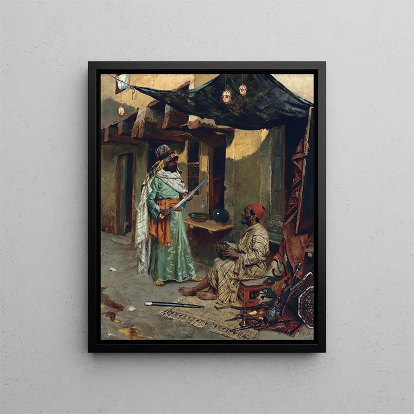 Le marchand d'armes - Rudolf Ernst — inramlat konstverk på väggen
