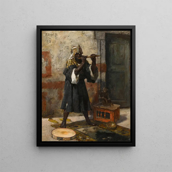 Le joueur de flûte - Rudolf Ernst — inramlat konstverk på väggen