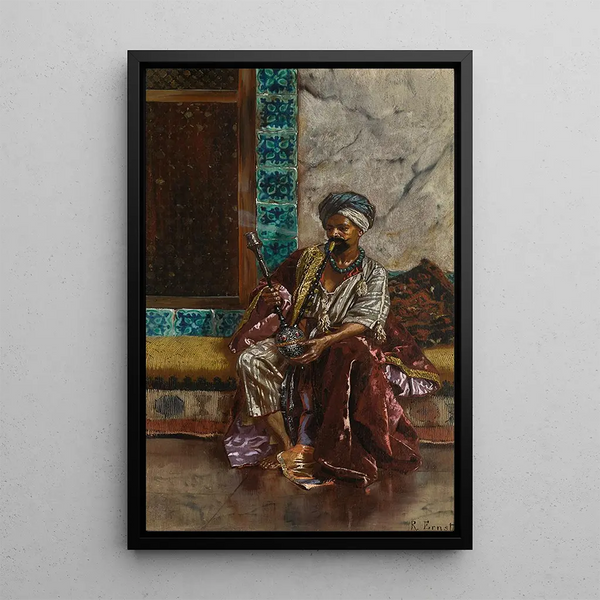 Le Fumeur de narguilé - Rudolf Ernst — inramlat konstverk på väggen