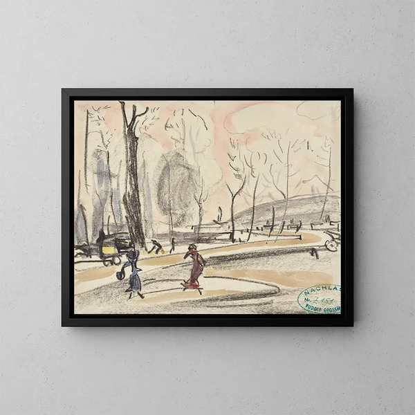 Rue en automne - Rudolf Grossmann — inramlat konstverk på väggen
