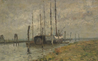 Rudolf Hckner - Segelboot im Hafen von Schulau.webp