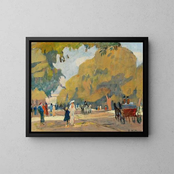 Allée dans le Hyde Park - Rudolf Hellwag — inramlat konstverk på väggen