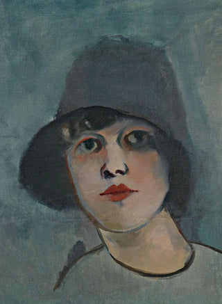 Rudolf Kremlika - Portrait of a Lady In a Hat.webp