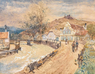 Rudolf Weber - Motiv aus der Wachau mit Ruine Drnstein.webp