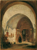 Le portail de l'église abbatiale de Nonnberg à Salzbourg - Rudolf von Alt — vy av konstverket