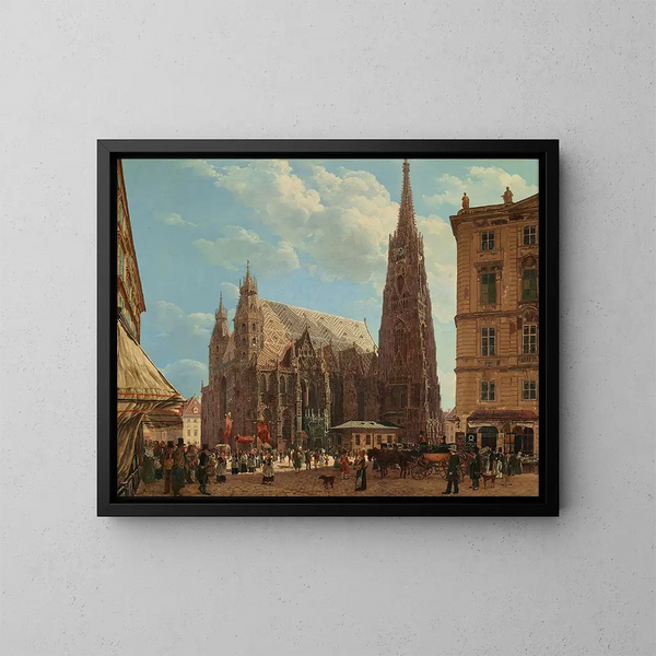 katedralen Saint-Étienne i Wien - Rudolf von Alt — inramlat konstverk på väggen