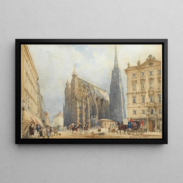 Stephansplatz - Rudolf von Alt — inramlat konstverk på väggen