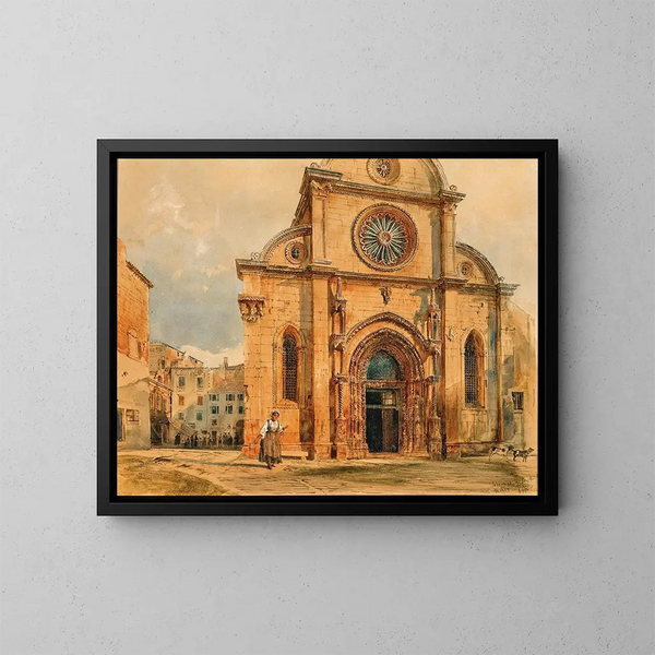 La cathédrale de Sibenik en Dalmatie - Rudolf von Alt — inramlat konstverk på väggen