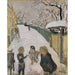 Reproduktion av målningen Rue enneigée med barn som leker - Pierre Bonnard