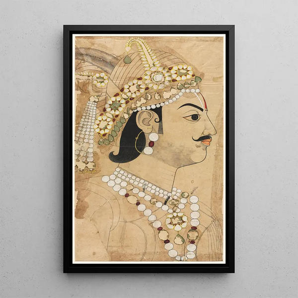 Maharaja Pratap Singh 1764-1803 - Sahib Ram — inramlat konstverk på väggen