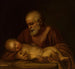 Saint Joseph med Jesusbarnet - Giovanni Battista Salvi da Sassoferrato — vy av konstverket