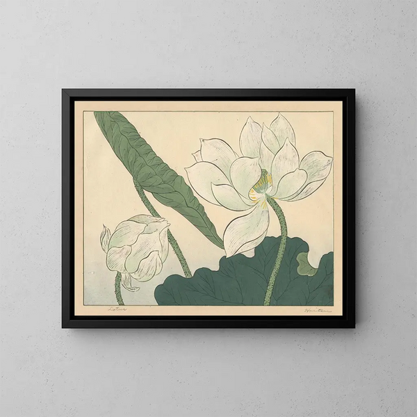 Lotus - Sakai Hōitsu — inramlat konstverk på väggen