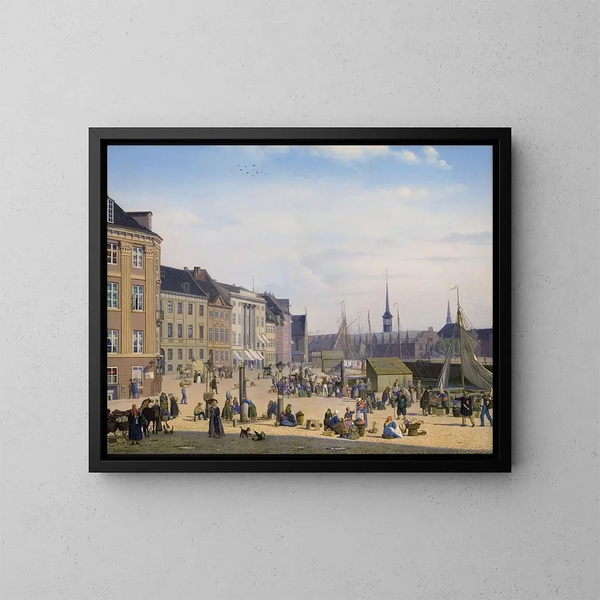 Place Hjbro, un marché à Copenhague - Sally Henriques — inramlat konstverk på väggen