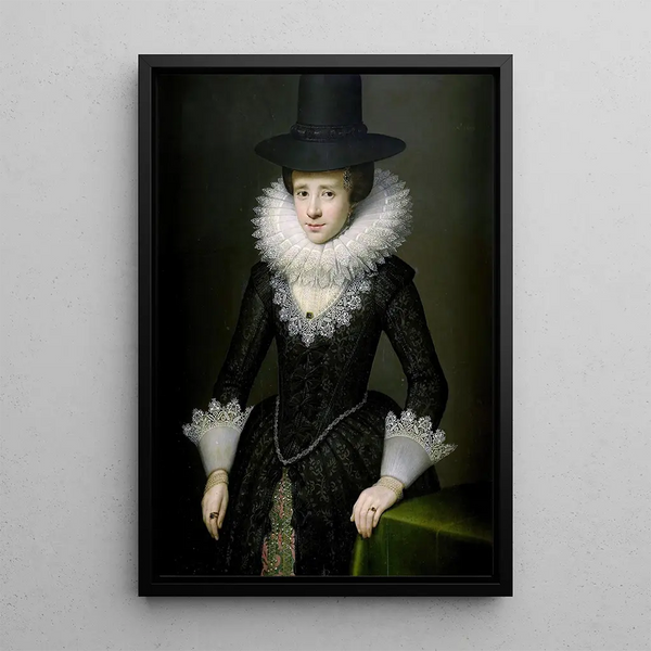 Portrait av Anna Boudaen Courten - Salomon Mesdach — inramlat konstverk på väggen